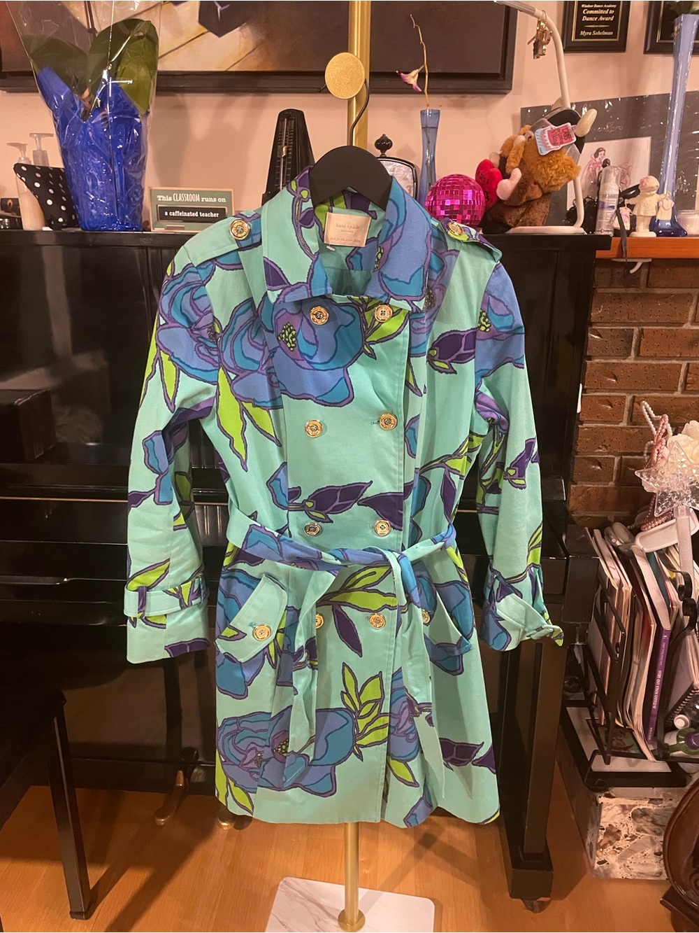VTG kate spade Floral Jacket in Aqua, Purple and Green